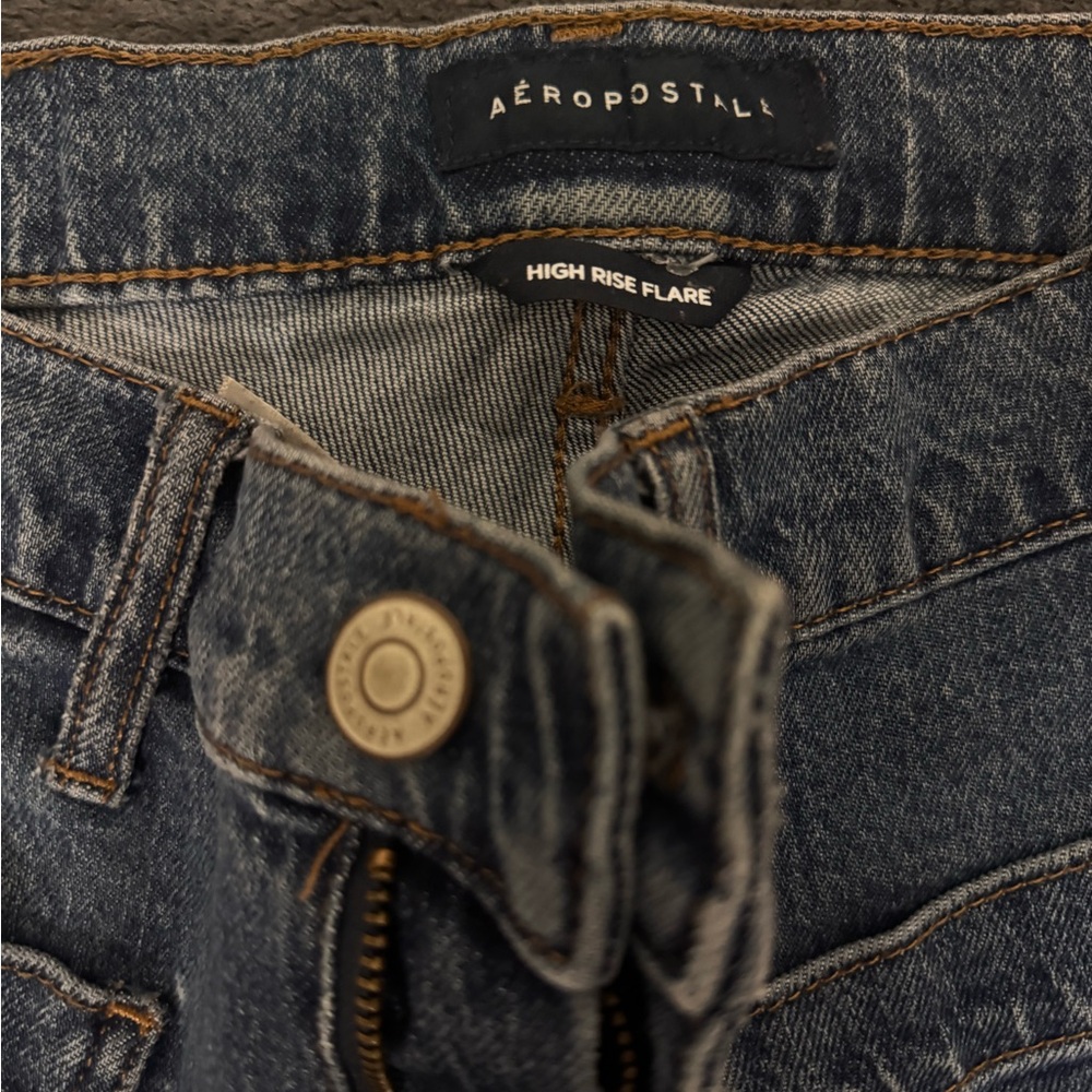 Aeropostale Women's High Rise Flare Jeans - Dark Blue